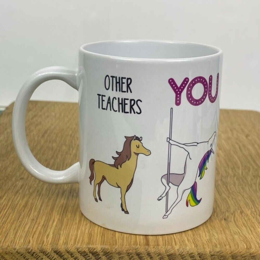 Unicorn Teacher Horse mug Funny Quirky Diva Gag Gift Birthday Pole Dance BFF